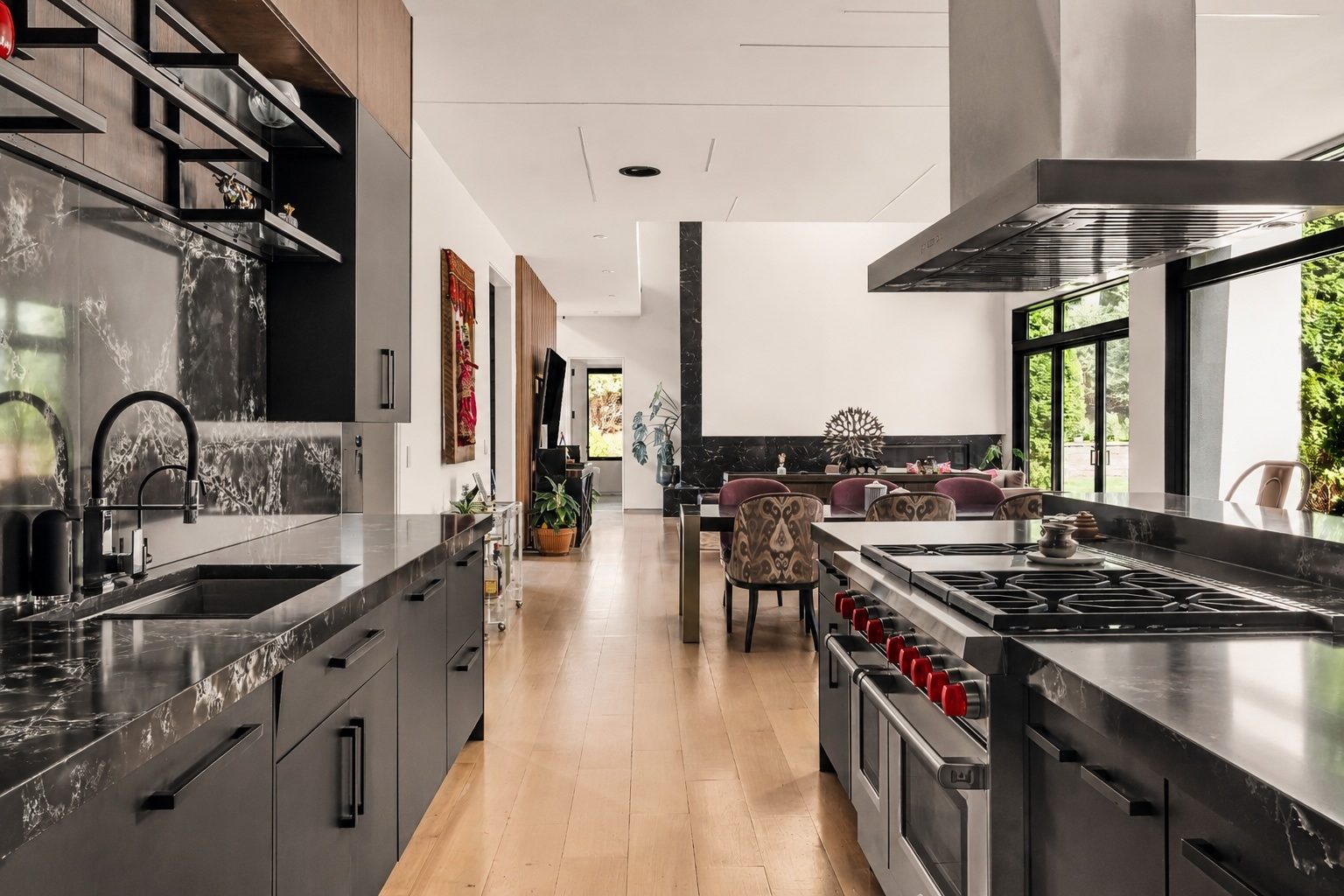 Kitchen and dining connection at 15 Seminole Way, Short Hills